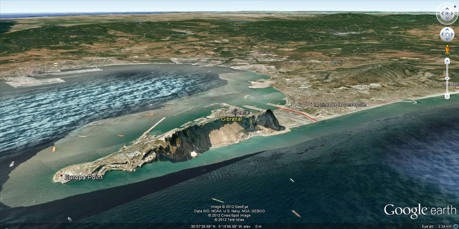 Gibraltar erde karte